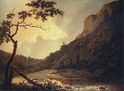 Joseph wright of derby Matlock Tor by Daylight mid painting